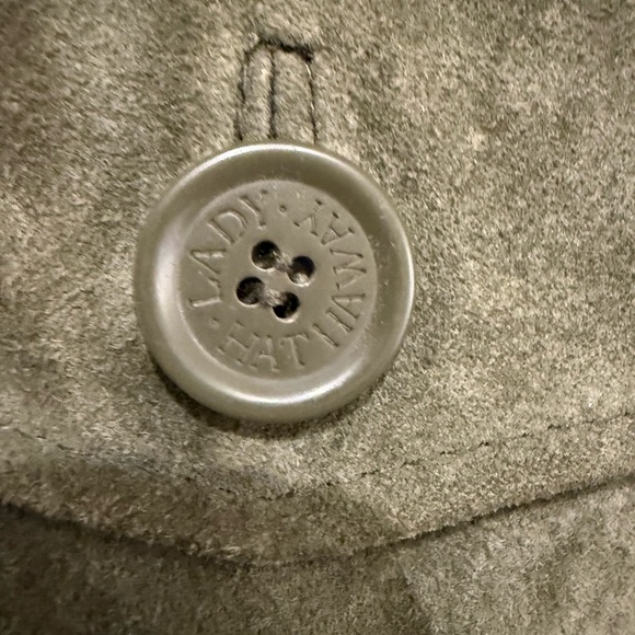 Chic Olive Suede Leather Women's Blazer - Picture 3 of 11